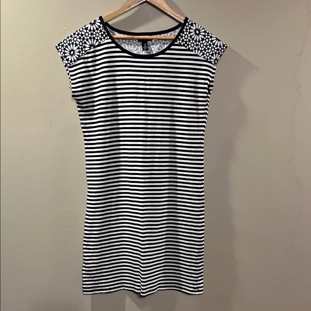 GAP Black and White Striped Dress